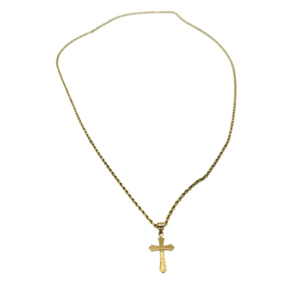 10K rope chain with 10K dual sided cross pendant, 4.8g - Picture 4 of 12